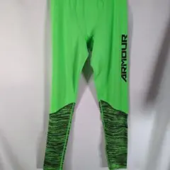 【未使用】アンダーアーマー　蛍光グリーン レギンス　スパッツ　メンズLG