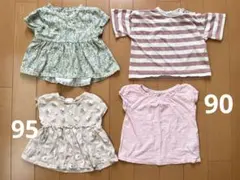 ベビーTシャツ　半袖　まとめ売り　保育園着　女の子服　90サイズ　西松屋