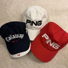 【美品】ジュニア用♦︎PING Callaway ゴルフ キャップ 3点セットのサムネイル