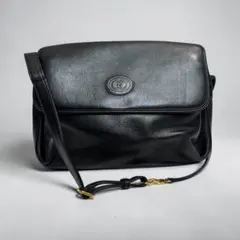 GUCCI オールドグッチ　ショルダーバッグ　レザー　クレスト　GG 黒のサムネイル