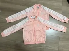 adidas ピンク ジャージ　上着　110㎝　双子