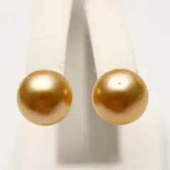 南洋白蝶真珠パールピアス 13mm ナチュラルゴールドカラー K18製 
