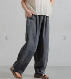 スタディオクリップ　バレルデニムパンツ