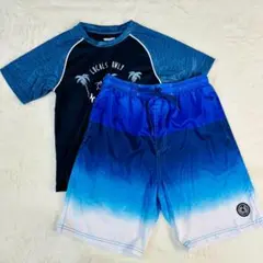 水着セット 海水パンツ M ラッシュガード 150 ネイビー ブルー