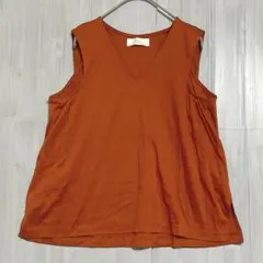 ビーミングバイビームス　Vネックノースリーブカットソー　美品　オレンジ