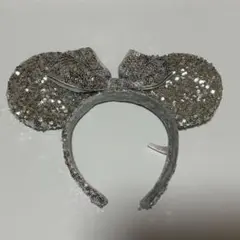 ディズニー ミニー　スパンコールカチューシャ　シルバー