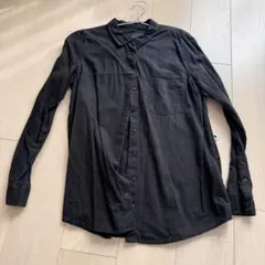 m*★様 ZARA ザラ ブラック コットンシャツ Lサイズ オフィスカジュアル