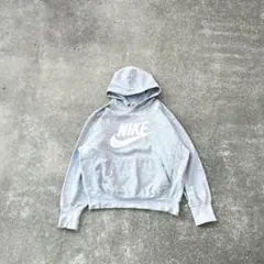 90s OLD NIKE センターロゴ パーカー 古着 ヴィンテージ グレー S