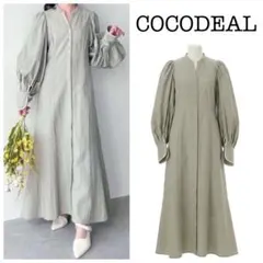 COCODEAL ココディール サッカーボリュームスリーブフレアワンピース