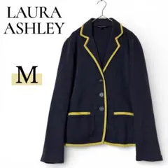 LAURA ASHLEY ネイビー テーラードジャケット M 綿 ストレッチのサムネイル