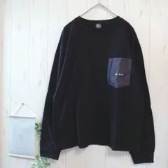 キャンプセブン　長袖カットソー〚155〛ポケット付き ブラック　バックプリント付