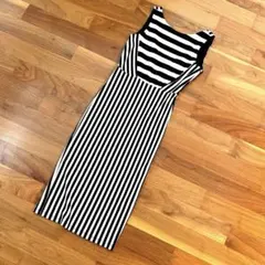 ZARA マルチボーダー　ミディ丈ワンピース