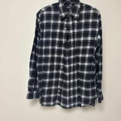PORTLAND ネルシャツ 長袖 ネイビー・ホワイト・グリーンチェック柄