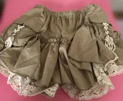 ベージュ フレアミニスカート レース付き　close upのサムネイル