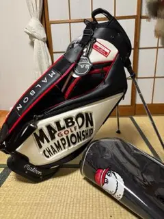 即日発送 Malbon Golf ゴルフキャディバッグ ホワイト/ブラック