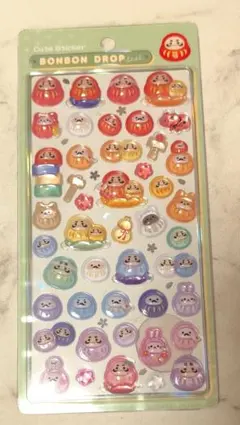 6.ボンボンドロップシール　和柄　だるま