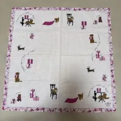 新品　Hallmark ハンカチ 犬柄 ピンク 大判
