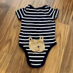 極美品！BabyGAP ギャップベビー ストライプ柄クマ刺繍ロンパース