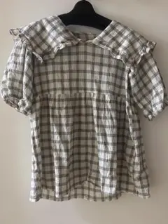 ehkä söpö チェック柄セーラーカラーブラウス F