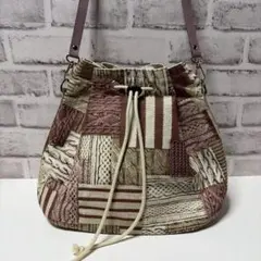 ⸜❤︎⸝‍ハンドメイド⸜❤︎⸝‍巾着ショルダー ハトメバッグ
