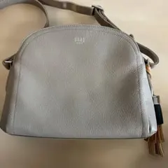 DAKS グレー レザー ショルダーバッグ
