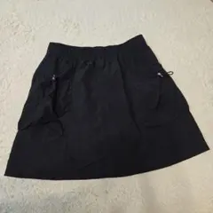 2PINK 黒 ポケット付き ナイロンスカート Lsize