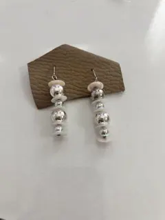 ハンドメイド パールビーズ ロングイヤリング