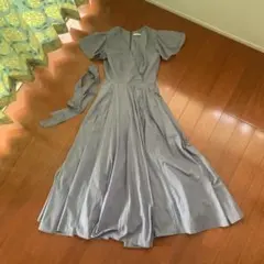 MARIHA 半袖ロングワンピース 36 フレアカシュクール マドモアゼル