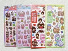 【モンチッチ シール4点】うるちゅるPOPシール 平成はっぴーフォンステッカー