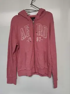 AÉROPOSTALE 赤 ジッパー付きフードパーカー XLのサムネイル