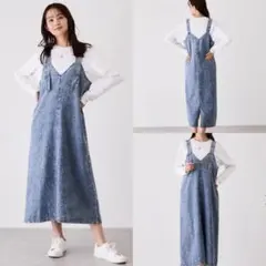 JAYRO デニムジャンスカ ジャンパースカート カジュアルワンピース ネイビー