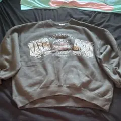 グレー クロップドスウェット トレーナー