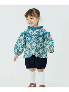 モイモルン　ブルーフラワートップス＆パンツ　セットアップ