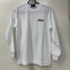アシックス　jrワンポイント長袖シャツ ホワイト✖️ネイビー
