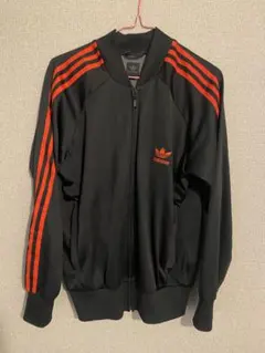 adidas トラックジャケット ATP刺繍ロゴ 黒 赤 L