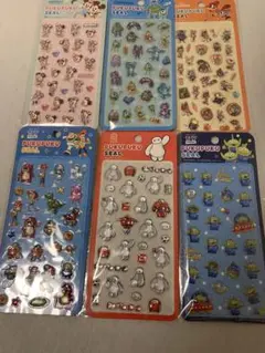 【正規品】ディズニー　ぷくぷくシール　6種セット