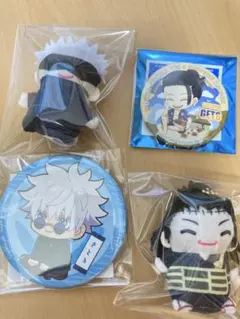 五条悟・夏油傑のぬいぐるみ・缶バッジ・ステッカーセット　6点