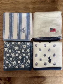 新品 RALPH LAUREN 刺繍タオルハンカチ 4枚セットのサムネイル