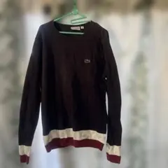 LACOSTE ダークグレー クルーネックセーター FR4