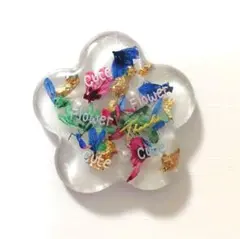 「1242」レジンヘアゴム　ポニーフック　ブローチ　マグネット