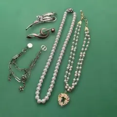 ジュエリーセット パールとクリスタル