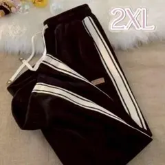 トラックパンツ メンズ 長ズボン ストリート カジュアル ブラック 2XL