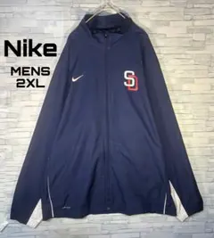 【USA古着】ナイキチームナイロンジャケット2XL MLB風パドレス風刺繍ビック