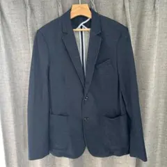 ZARAネイビーテーラードジャケット エルボーパッチ付きMENS