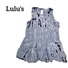 Lulu's タイダイ ノースリーブチュニック ブルーグレー系