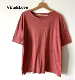 Vine&Love リブカットソー Tシャツ ピンク系 半袖 ゆったりめ
