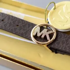 MICHAEL KORS マイケルコース ベルト MKロゴ ブラウン　キラキラ