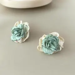 バイカラー フラワーピアス★グリーン★ブライダル ウェディング アクセサリー