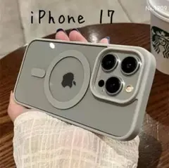 iPhone17 ケース グレー クリア 磁気 ワイヤレス充電 保護