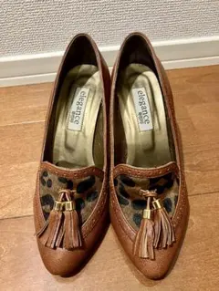 エレガンス卑弥呼 ブラウン・レオパード タッセル ハイヒール